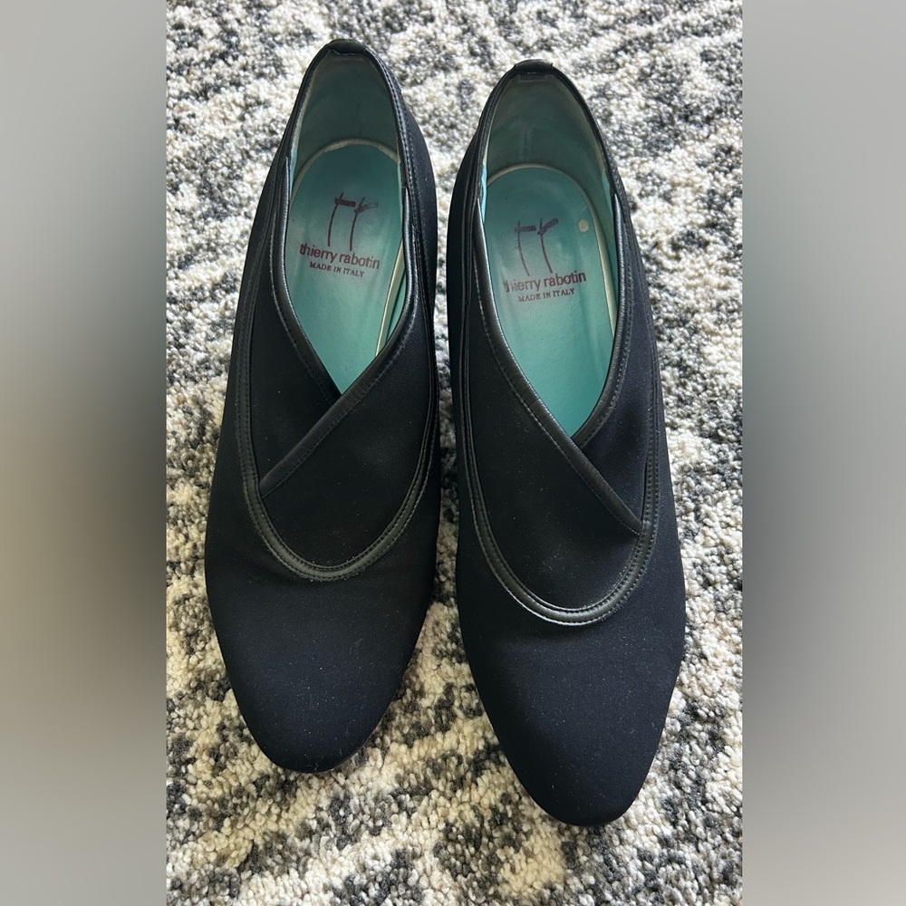 Thierry Robotin Oxford Fabric Stretch Italian Leather Slip On Pumps | EU 40 US 9 - Picture 5 of 9